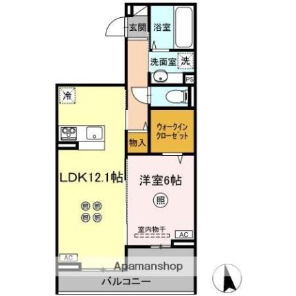 香川県高松市太田下町(賃貸アパート1LDK・3階・46.19㎡)の写真 その2