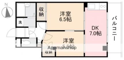 香川県高松市番町２丁目(賃貸マンション2DK・3階・42.99㎡)の写真 その2