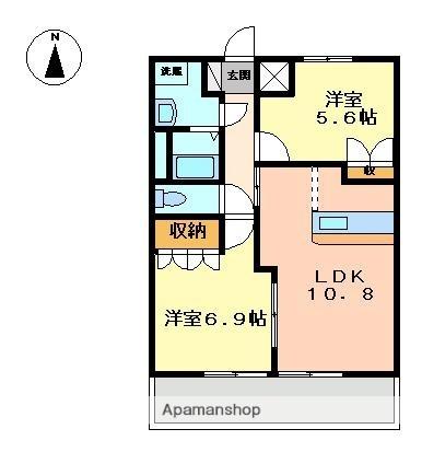 ルーラル 203｜香川県東かがわ市西村(賃貸アパート2LDK・2階・54.00㎡)の写真 その2