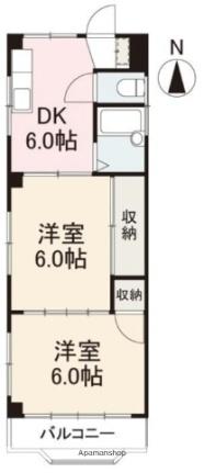 栗林パークマンション 303｜香川県高松市室町(賃貸マンション2DK・3階・32.00㎡)の写真 その2