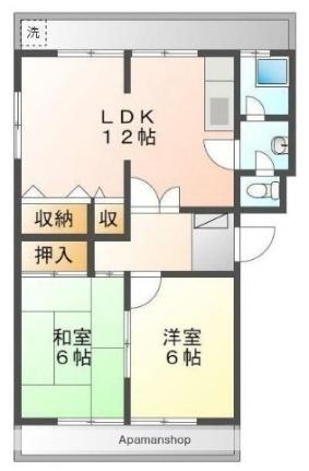 中筋マンション 102｜香川県高松市木太町(賃貸マンション2LDK・1階・54.54㎡)の写真 その2