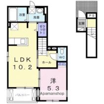 マーシャル 204 ｜ 香川県高松市太田下町（賃貸アパート1LDK・2階・42.55㎡） その2