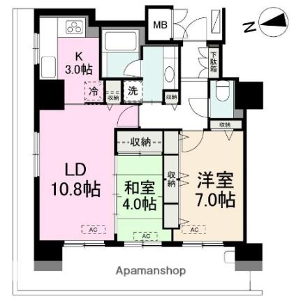 ザ・レジデンス丸亀町グリーン　1001号 1001｜香川県高松市丸亀町(賃貸マンション2LDK・10階・65.43㎡)の写真 その2