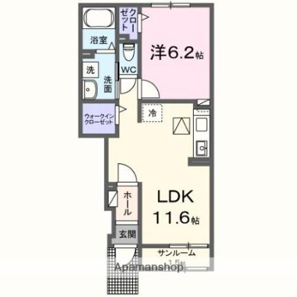 アメニティーハイツ川島VI 102｜香川県高松市川島東町(賃貸アパート1LDK・1階・43.61㎡)の写真 その2