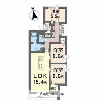 クレヴィア 201｜香川県高松市木太町(賃貸マンション3LDK・2階・77.58㎡)の写真 その2