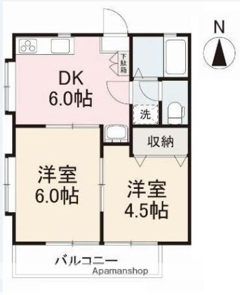 香川県さぬき市長尾名(賃貸アパート2DK・2階・35.04㎡)の写真 その2