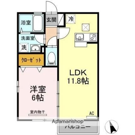 香川県高松市伏石町(賃貸アパート1LDK・1階・40.07㎡)の写真 その2