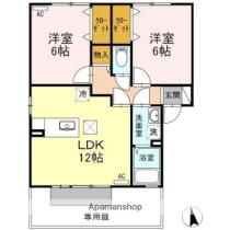 香川県高松市六条町（賃貸アパート2LDK・1階・55.28㎡） その2