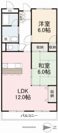 香川県高松市春日町(賃貸マンション2LDK・4階・66.96㎡)の写真 その2