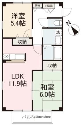 香川県高松市由良町(賃貸アパート2LDK・2階・54.65㎡)の写真 その2