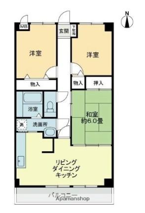 香川県高松市三条町（賃貸マンション3LDK・2階・66.34㎡） その2