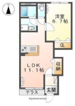 香川県高松市太田下町（賃貸アパート1LDK・1階・44.95㎡） その2