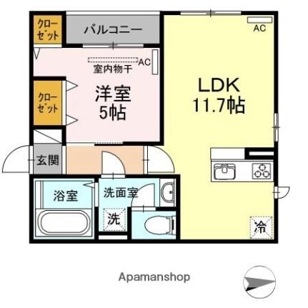 香川県高松市上天神町（賃貸アパート1LDK・2階・41.61㎡） その2