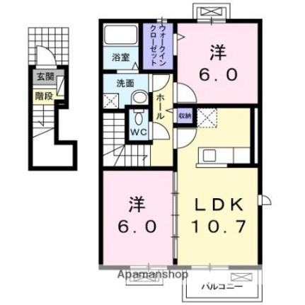 香川県東かがわ市白鳥(賃貸アパート2LDK・2階・57.96㎡)の写真 その2