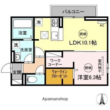 香川県高松市屋島西町(賃貸アパート1LDK・1階・42.79㎡)の写真 その2