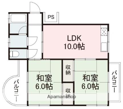 レジデンス栗林 401｜香川県高松市栗林町３丁目(賃貸マンション2LDK・4階・50.76㎡)の写真 その2