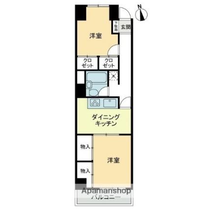 カーサ大和　錦町 302｜香川県高松市錦町１丁目(賃貸マンション2DK・3階・46.11㎡)の写真 その2