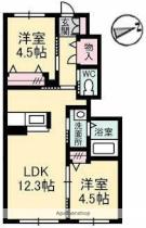 スターフィールドII 102 ｜ 香川県高松市東山崎町（賃貸アパート2LDK・1階・49.28㎡） その2