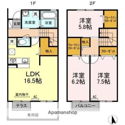 セジュール今里　Ｂ棟 102｜香川県高松市今里町１丁目(賃貸アパート3LDK・1階・90.49㎡)の写真 その2