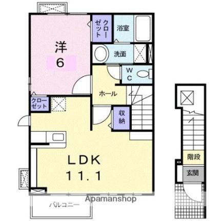 リープライツ元山Ｄ 201｜香川県高松市元山町(賃貸アパート1LDK・2階・46.09㎡)の写真 その2