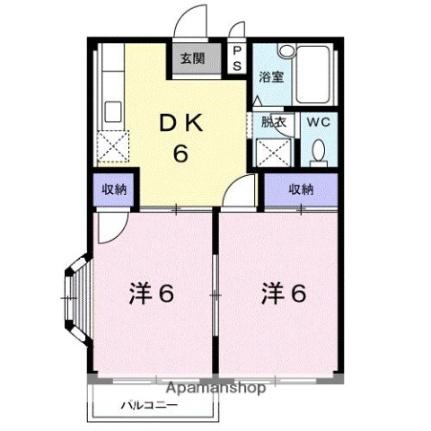 エルディム森I 203｜香川県高松市香西本町(賃貸アパート2DK・2階・39.19㎡)の写真 その2