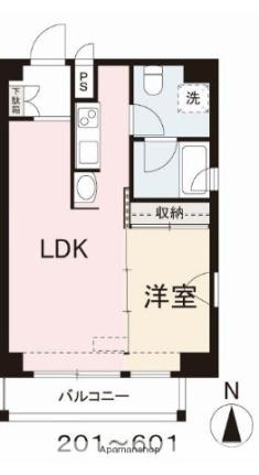 コリドールベルエア 301｜香川県高松市錦町１丁目(賃貸マンション1LDK・3階・33.49㎡)の写真 その2