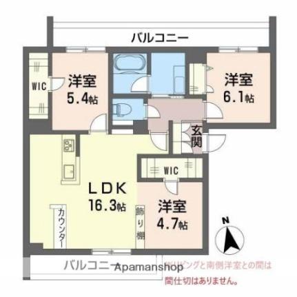 ビアッジオ松縄 205｜香川県高松市松縄町(賃貸マンション3LDK・2階・74.82㎡)の写真 その2