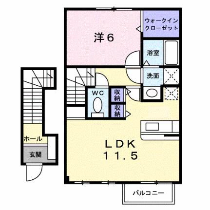 シャン・ミリュー　IＢ 203 ｜ 香川県坂出市久米町２丁目（賃貸アパート1LDK・2階・46.28㎡） その2