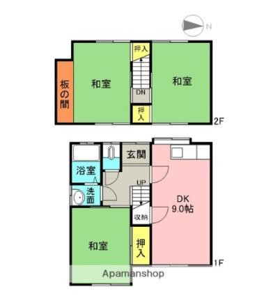 南久米武智一戸建4 1｜愛媛県松山市南久米町(賃貸一戸建3DK・2階・57.00㎡)の写真 その2