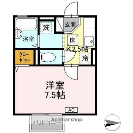 セジュール　ＹＣ 101｜愛媛県松山市辻町(賃貸アパート1K・1階・25.28㎡)の写真 その2