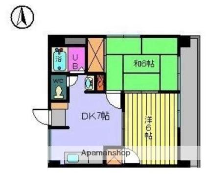 第77杉フラット 403｜愛媛県松山市千舟町２丁目(賃貸マンション2DK・4階・40.32㎡)の写真 その2