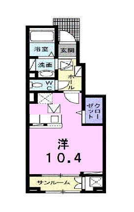 サンローレル 105｜愛媛県東温市見奈良(賃貸アパート1R・1階・32.43㎡)の写真 その2