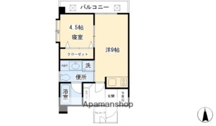 ヴェルデ・ビュー大手町 503 ｜ 愛媛県松山市大手町１丁目（賃貸マンション1LDK・5階・31.64㎡） その2