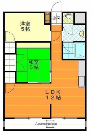 中央グランドハイツ 505｜愛媛県松山市中央１丁目(賃貸マンション2LDK・5階・46.75㎡)の写真 その2