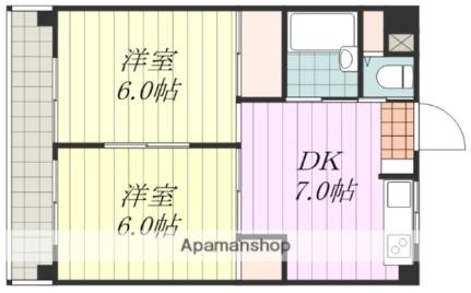 ハイエスト中村 305｜愛媛県松山市中村３丁目(賃貸マンション2DK・3階・38.88㎡)の写真 その2