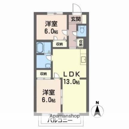 グランシード森 202｜愛媛県松山市西石井６丁目(賃貸アパート2LDK・2階・55.48㎡)の写真 その2