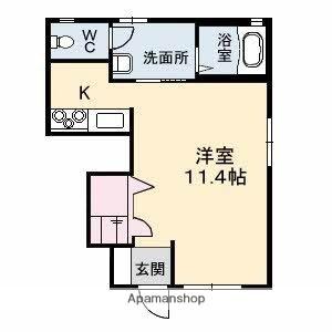 ブランシェ余戸 101｜愛媛県松山市余戸南３丁目(賃貸アパート1R・1階・33.47㎡)の写真 その2