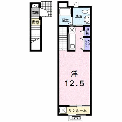 ヴィラ・アルトゥーラ 202｜愛媛県松山市南江戸５丁目(賃貸アパート1R・2階・35.98㎡)の写真 その2