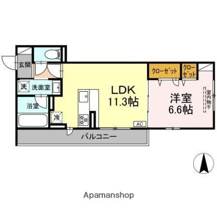 Ａｓａｋａｗａ1 303｜愛媛県松山市西石井１丁目(賃貸アパート1LDK・3階・42.81㎡)の写真 その2