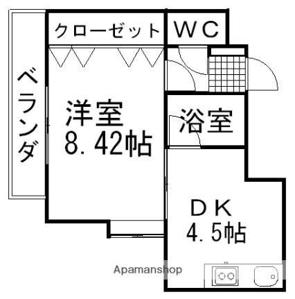 愛媛県松山市平和通２丁目(賃貸マンション1DK・2階・28.37㎡)の写真 その2