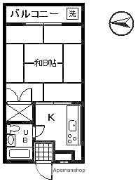 スカイハイツ二宮 ｜愛媛県東温市横河原(賃貸マンション1K・2階・22.68㎡)の写真 その2