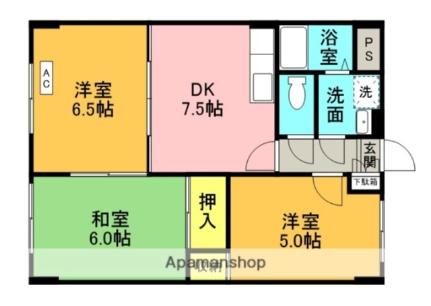 リミエール藤本II 201｜愛媛県伊予市下吾川(賃貸マンション3DK・2階・55.57㎡)の写真 その2