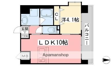 愛媛県松山市本町５丁目（賃貸マンション1LDK・9階・34.30㎡） その2