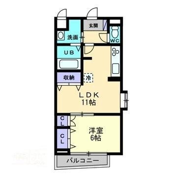 愛媛県松山市松前町３丁目(賃貸マンション1LDK・4階・41.00㎡)の写真 その2