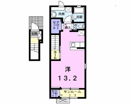 シャンド・フルール　Ｙ 201｜愛媛県松山市日の出町(賃貸アパート1R・2階・40.74㎡)の写真 その2