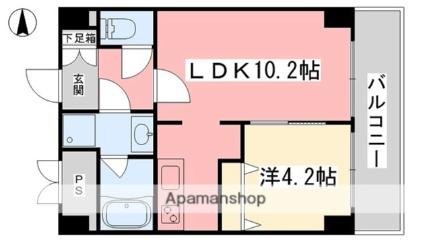 愛媛県松山市宮田町(賃貸マンション1LDK・4階・38.85㎡)の写真 その2