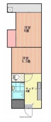 愛媛県松山市愛光町(賃貸マンション2K・4階・29.97㎡)の写真 その2