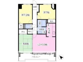 愛媛県松山市南梅本町（賃貸マンション3LDK・8階・75.70㎡） その2