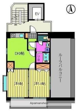 愛媛県松山市小坂２丁目(賃貸マンション2DK・7階・43.74㎡)の写真 その2