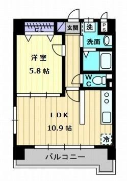 愛媛県松山市福音寺町(賃貸マンション1LDK・3階・40.00㎡)の写真 その2